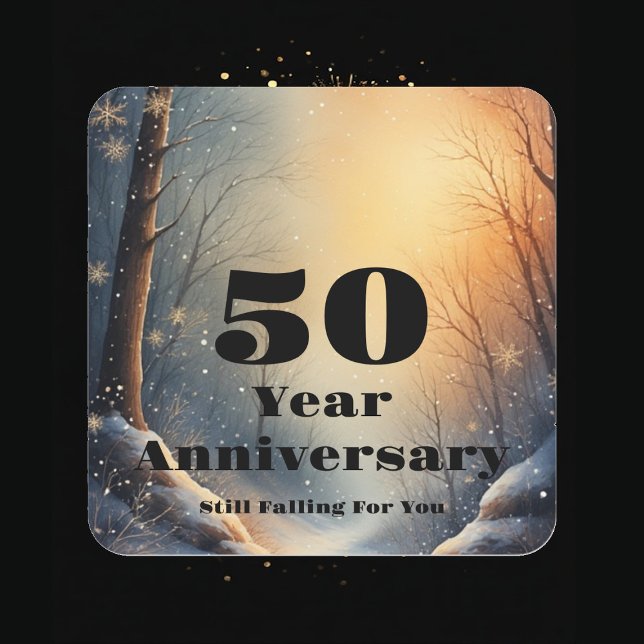 50th Year Anniversary Still Falling For You Bond  Square Sticker (50th Year Anniversary Still Falling For You Bond Square Sticker)