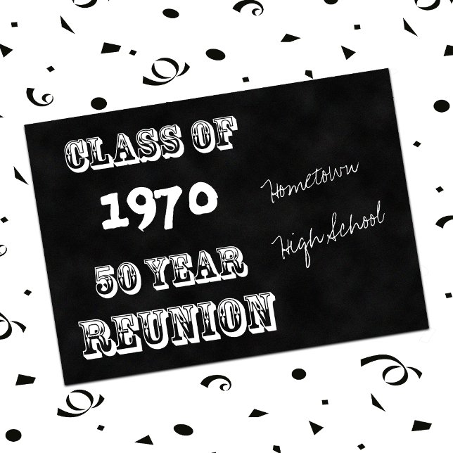 50th Year Class Reunion Vintage Chalkboard Invitation (Creator Uploaded)