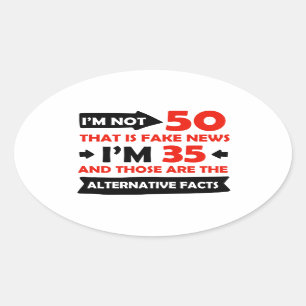 50th year old birthday gifts oval sticker