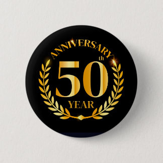 50Th years Anniversary 6 Cm Round Badge