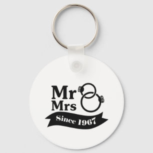 50th Years Anniversary Couples Gift Mr Mrs 1967 Key Ring