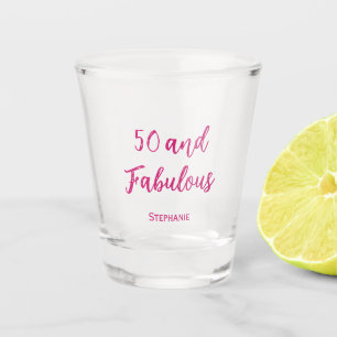 50thb birthday party modern pink shot glass