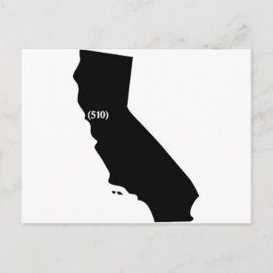 510 Area Code, California, Bay Area Postcard