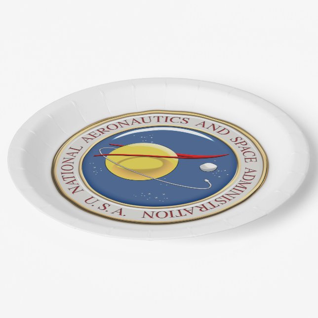 [510] NASA Emblem [3D] Paper Plate (Angled)