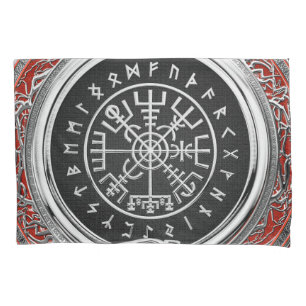 [510] Vegvisir - Viking Silver Magic Runic Compass Pillowcase