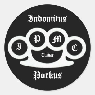 5114, Indomitus, Porkus, I, P, M, C, Tuebor Classic Round Sticker