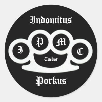 5114, Indomitus, Porkus, I, P, M, C, Tuebor Classic Round Sticker