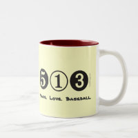 513 Area Code Peace Love Baseball Mug