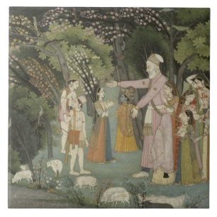 51.207/28 Nanda asking Radha to escort Krishna hom Tile