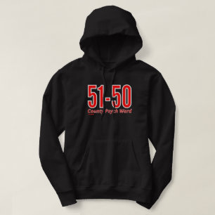 "51-50" funny county psych ward inmate hoodie