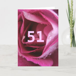 51 Age Birthday Delicate Feminine Rose Greeting Card
