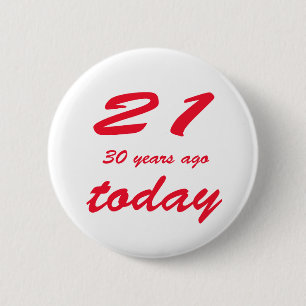 51 birthday 6 cm round badge