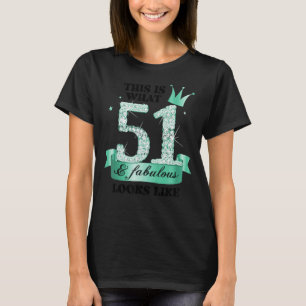 51 & Fabulous I Turquoise White Party Group Photo T-Shirt