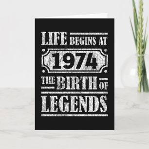 51 Year Old 1974 Birth Of Legend 51st Birthday Card