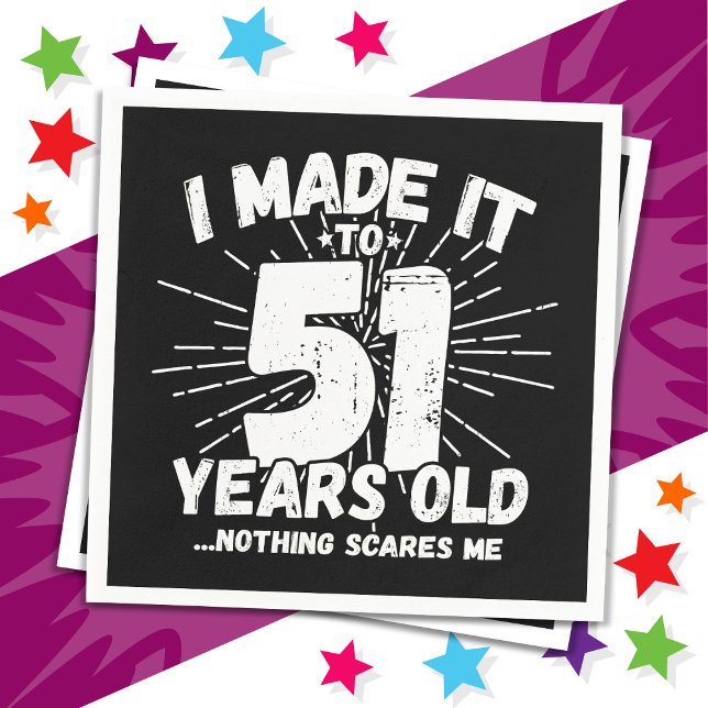 51 Year Old Sarcastic Meme Funny 51st Birthday Napkin (Creator Uploaded)