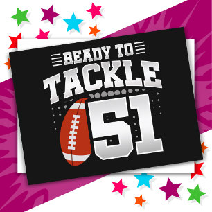 51 Year Old Tackle Football Party 51st Birthday Postcard