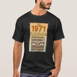 51 Years Old Birthday Decorations 1971 Cassette Ta T-Shirt