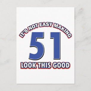 51 years Old birthday designs Postcard