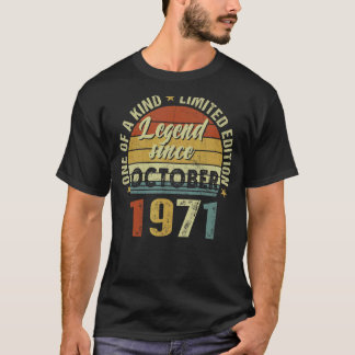 51 Years Old Legend Since October 1971 51st Birth T-Shirt