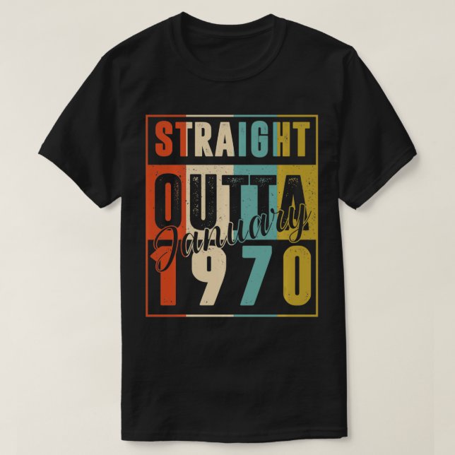 51 Years Old Retro Birthday Gift Straight Outta Ja T-Shirt (Design Front)