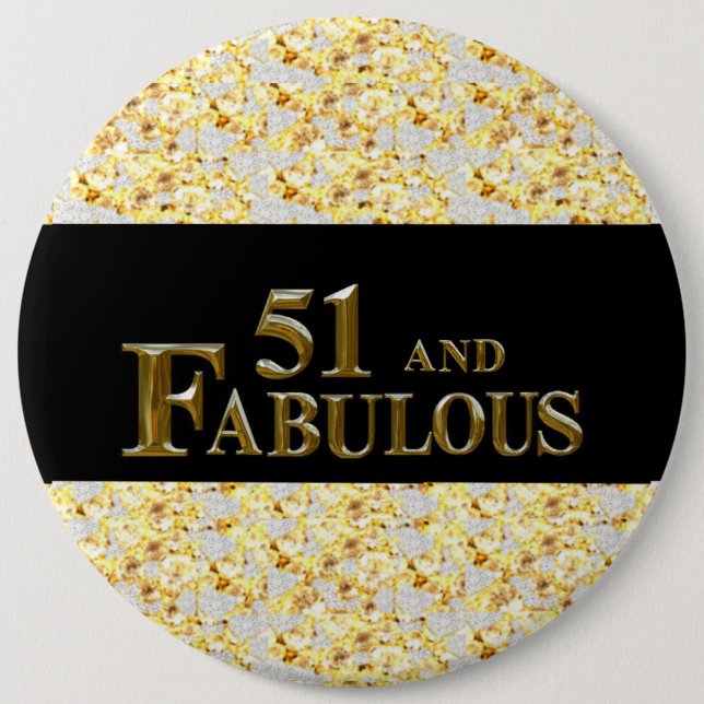 51st Birthday  6 Cm Round Badge (Front)