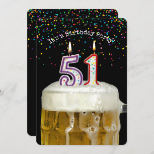 51st Birthday Beer Party Invitation