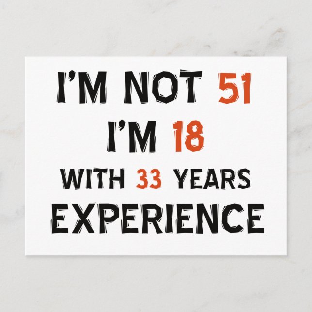 51st birthday designs postcard (Front)