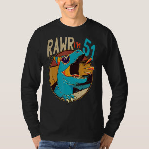 51st Birthday Dinosaur 51 Years Old Dinosaur Birth T-Shirt