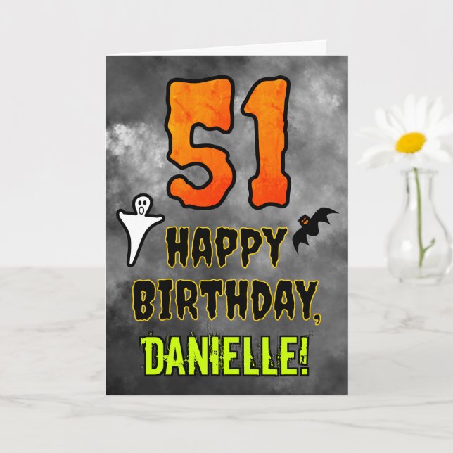 51st Birthday: Eerie Halloween Theme + Custom Name Card (Small Plant)