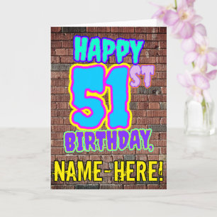 51st Birthday - Fun, Urban Graffiti Inspired Look Card
