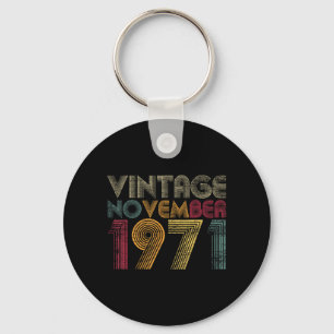 51st Birthday Gifts - Vintage November 1971 Key Ring