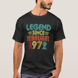 51st Birthday Legend Since February 1972 Retro 51  T-Shirt