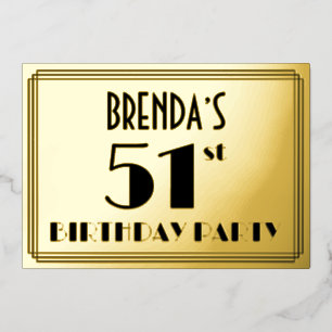 51st Birthday Party — Art Deco Look “51” + Name