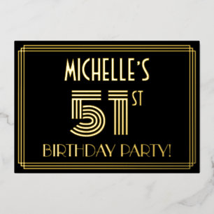 51st Birthday Party — Art Deco Style “51” + Name