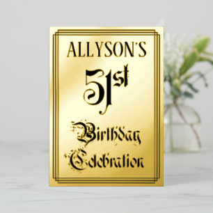 51st Birthday Party — Elegant Script + Custom Name