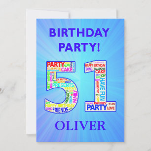 51st Birthday Party Invitation Add a Name