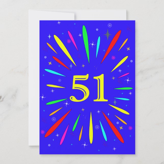 51st Birthday Party Invitation Explosion  (Front)