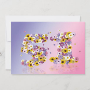 51st Birthday party, with flowered letters Invitation