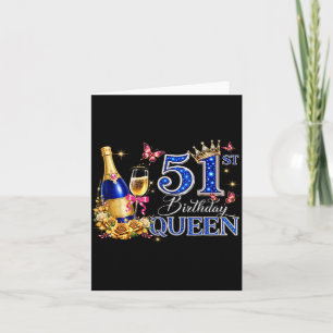 51st Birthday Queen 51 and Fabulous 51 Years Old Card
