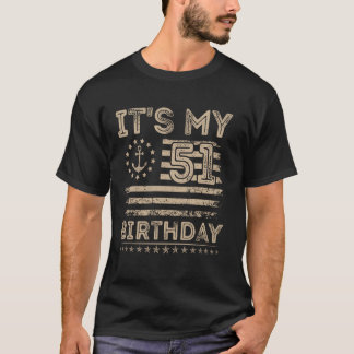 51st Birthday Sailor American Nautical Sailing Bda T-Shirt
