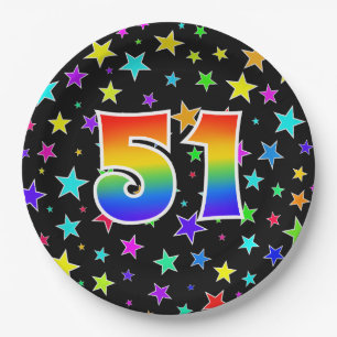 51st Event: Bold, Fun, Colourful Rainbow 51 Paper Plate