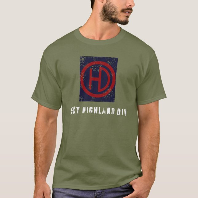 51st Highland Division (distressed) T-Shirt (Front)