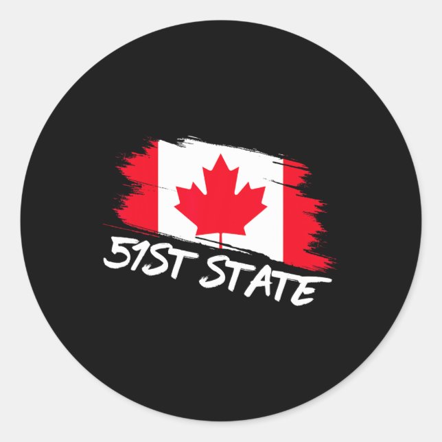 51st State Canada 51 Meme Funny Trump  Classic Round Sticker (Front)