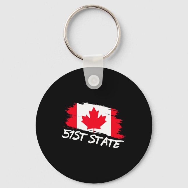 51st State Canada 51 Meme Funny Trump  Key Ring (Front)
