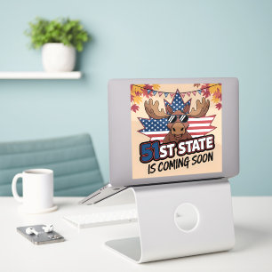51st State Coming Soon Patriotic Moose USA Flag
