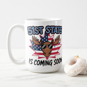 51st State Cool Moose USA Flag Political Humour Coffee Mug