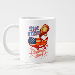51st State Maple Syrup USA Map Political Food Fun Large Coffee Mug