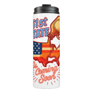 51st State Maple Syrup USA Map Political Food Fun Thermal Tumbler