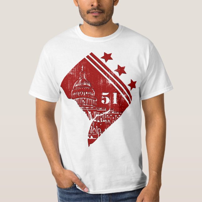 51st - State of Washington DC Flag Borderline T-Shirt (Front)