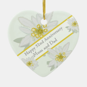 51st Wedding Anniversary Ceramic Ornament